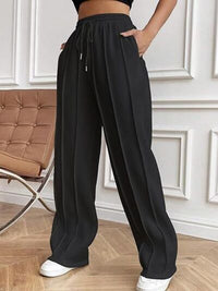Drawstring Wide Leg Pants with Pockets - Pahabu - Women's Clothing & Shop