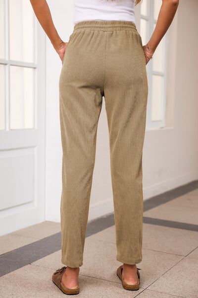 Drawstring Straight Pants with Pockets - Pahabu - Women's Clothing & Shop