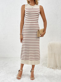 Round Neck Sleeve Midi Knit Dress - Pahabu - Women's Clothing & Shop