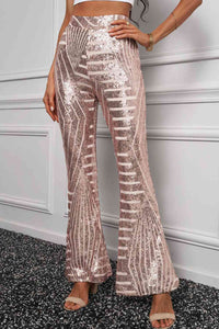 Sequin High Waist Flared Pants - Pahabu - Women's Clothing & Shop