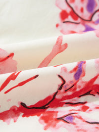 Tied Flower Printed Three-Quarter Sleeve Dress - Pahabu - Women's Clothing & Shop