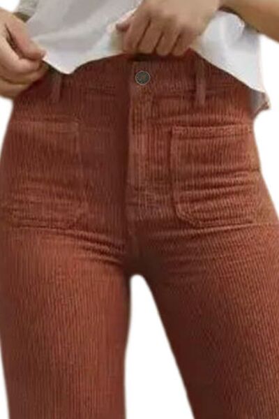 Pocketed High Waist Straight Leg Pants - Pahabu - Women's Clothing & Shop