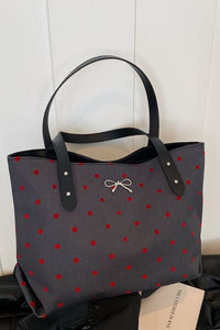 Polyester Bow Polka Dot Tote Bag - Pahabu - Women's Clothing & Shop