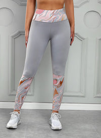 Printed Wide Waistband Active Leggings - Pahabu - Women's Clothing & Shop