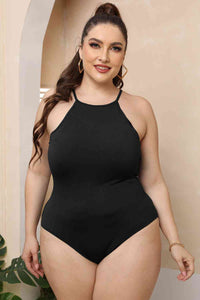 Plus Size Halter Neck Spaghetti Strap Bodysuit - Pahabu - Women's Clothing & Shop