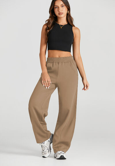Elastic Waist Sweatpants with Pockets - Pahabu - Women's Clothing & Shop