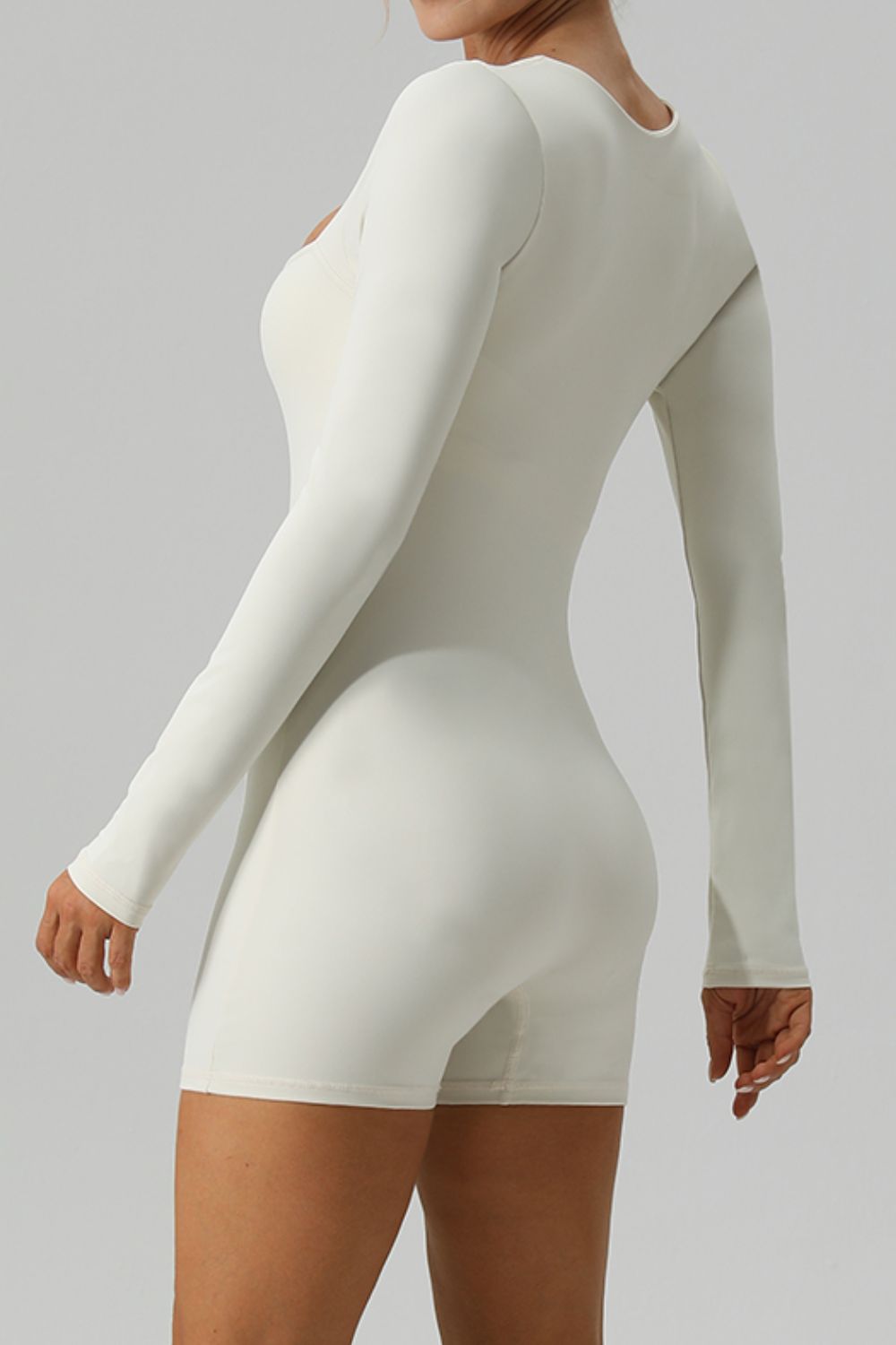 Square Neck Long Sleeve Active Romper - Pahabu - Women's Clothing & Shop