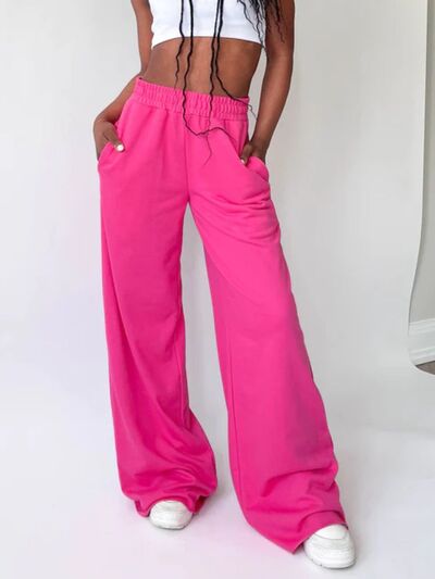 Elastic Waist Wide Leg Pants - Pahabu - Women's Clothing & Shop