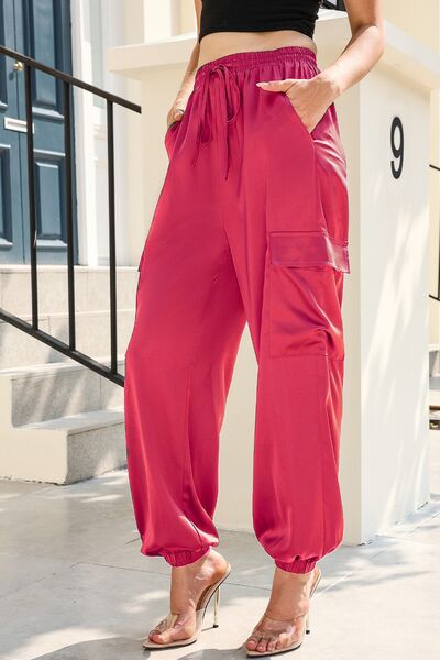 Long Tie Waist Pocketed Pants - Pahabu - Women's Clothing & Shop