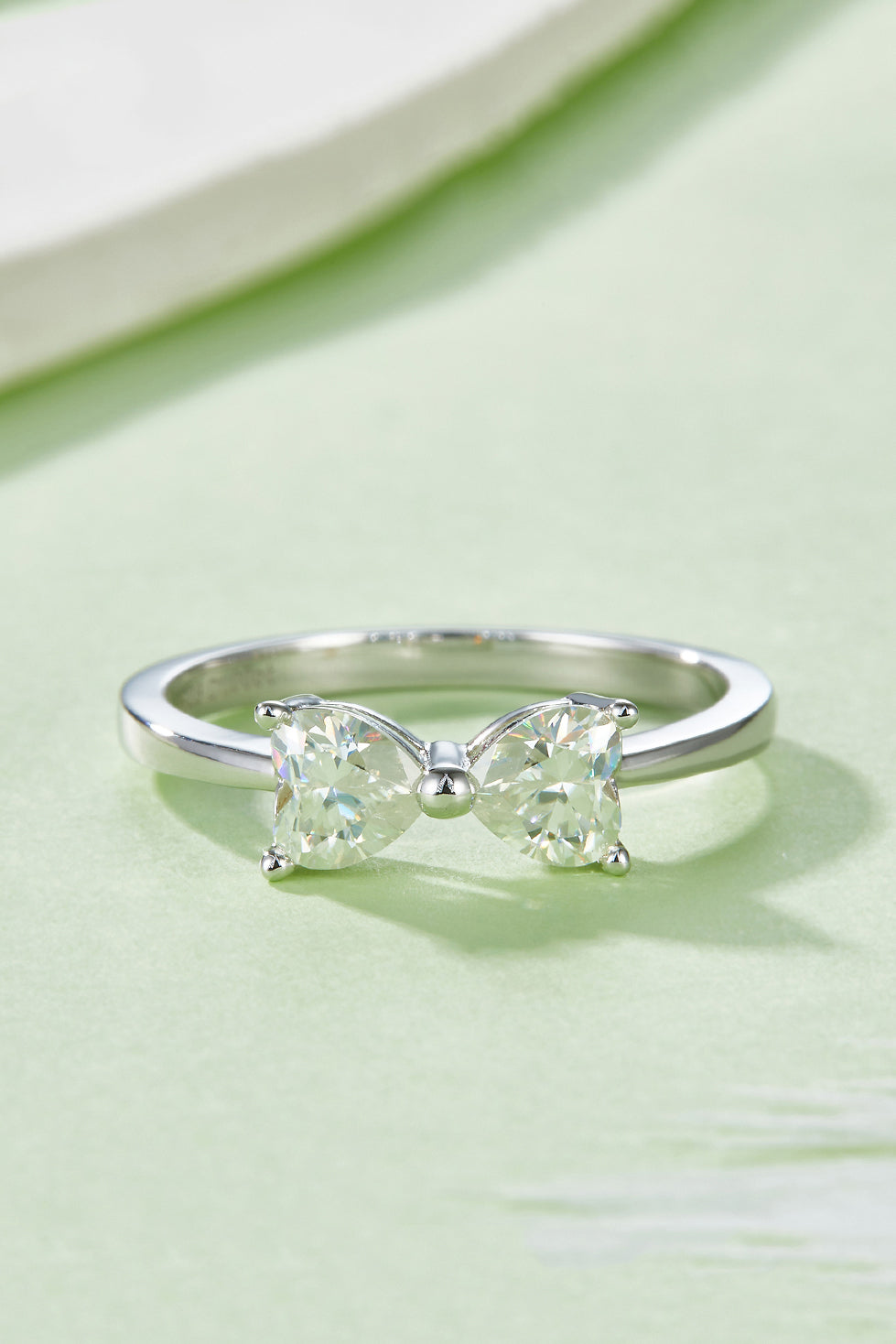 1 Carat Moissanite 925 Sterling Silver Bow Ring - Pahabu - Women's Clothing & Shop