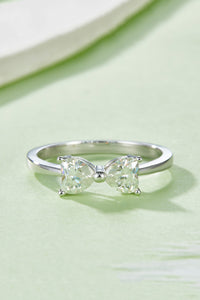 1 Carat Moissanite 925 Sterling Silver Bow Ring - Pahabu - Women's Clothing & Shop