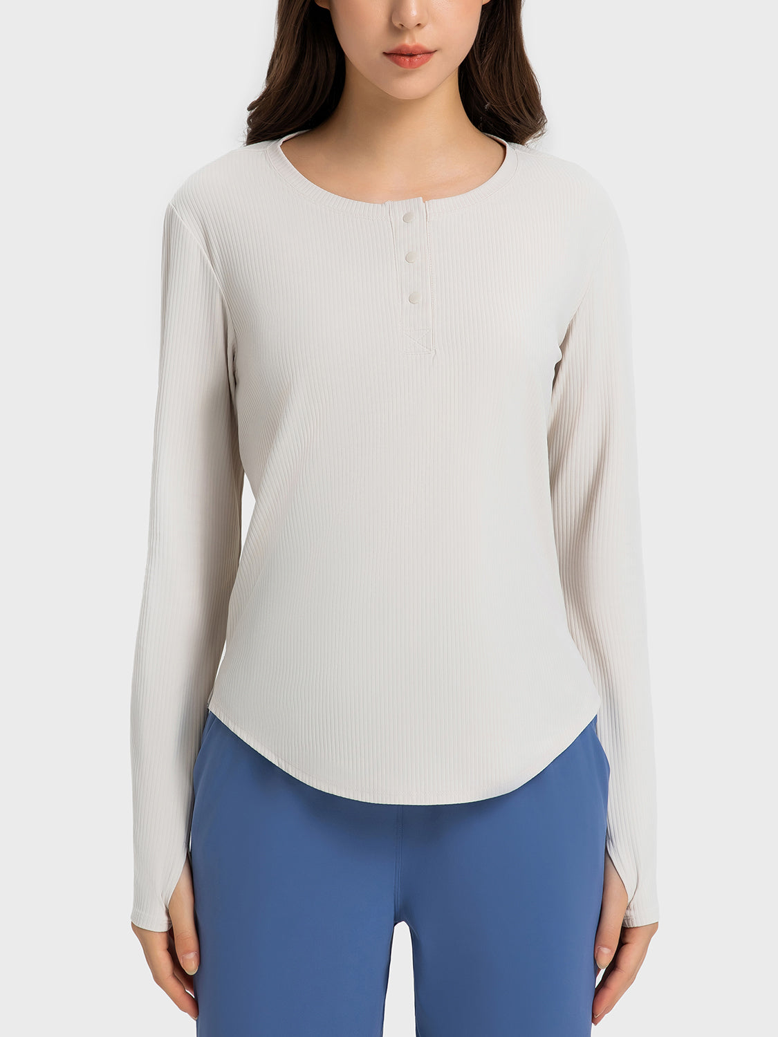 Millennia Round Neck Long Sleeve Sport Top - Pahabu - Women's Clothing & Shop