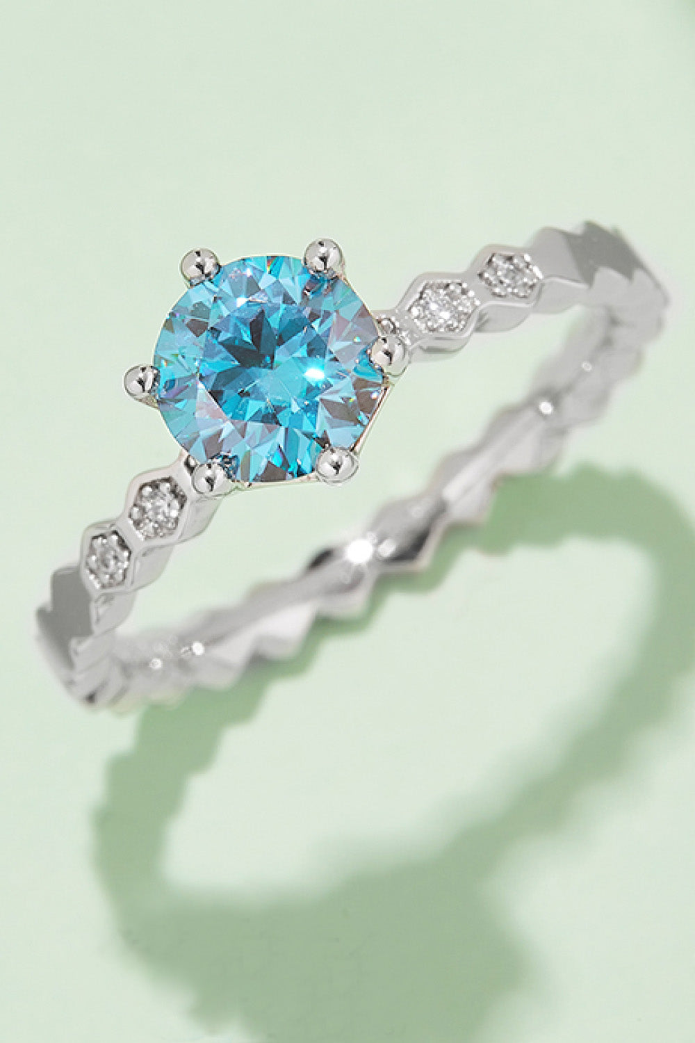 1 Carat Moissanite 6-Prong 925 Sterling Silver Ring - Pahabu - Women's Clothing & Shop