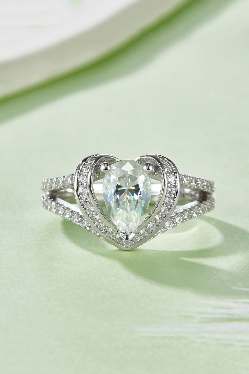 1 Carat Moissanite 925 Sterling Silver Heart Ring - Pahabu - Women's Clothing & Shop