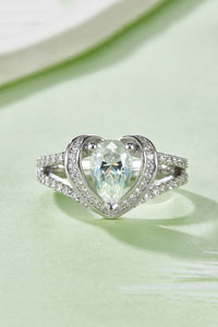 1 Carat Moissanite 925 Sterling Silver Heart Ring - Pahabu - Women's Clothing & Shop