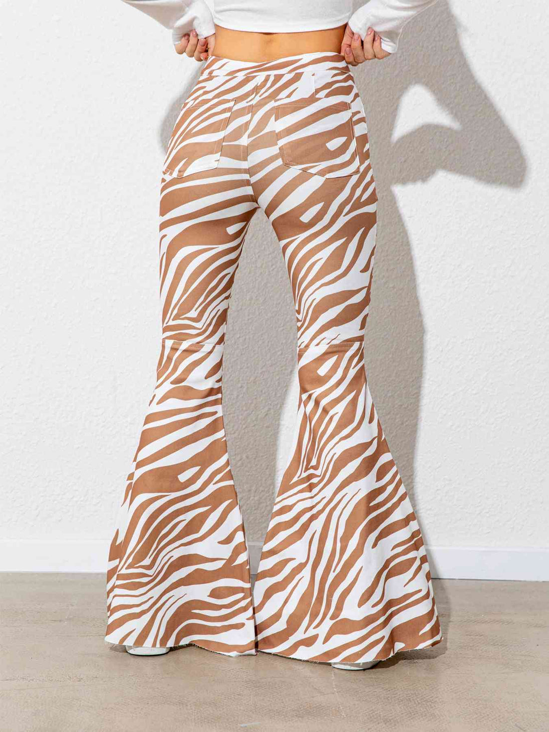 Floral High Waist Flare Leg Pants - Pahabu - Women's Clothing & Shop