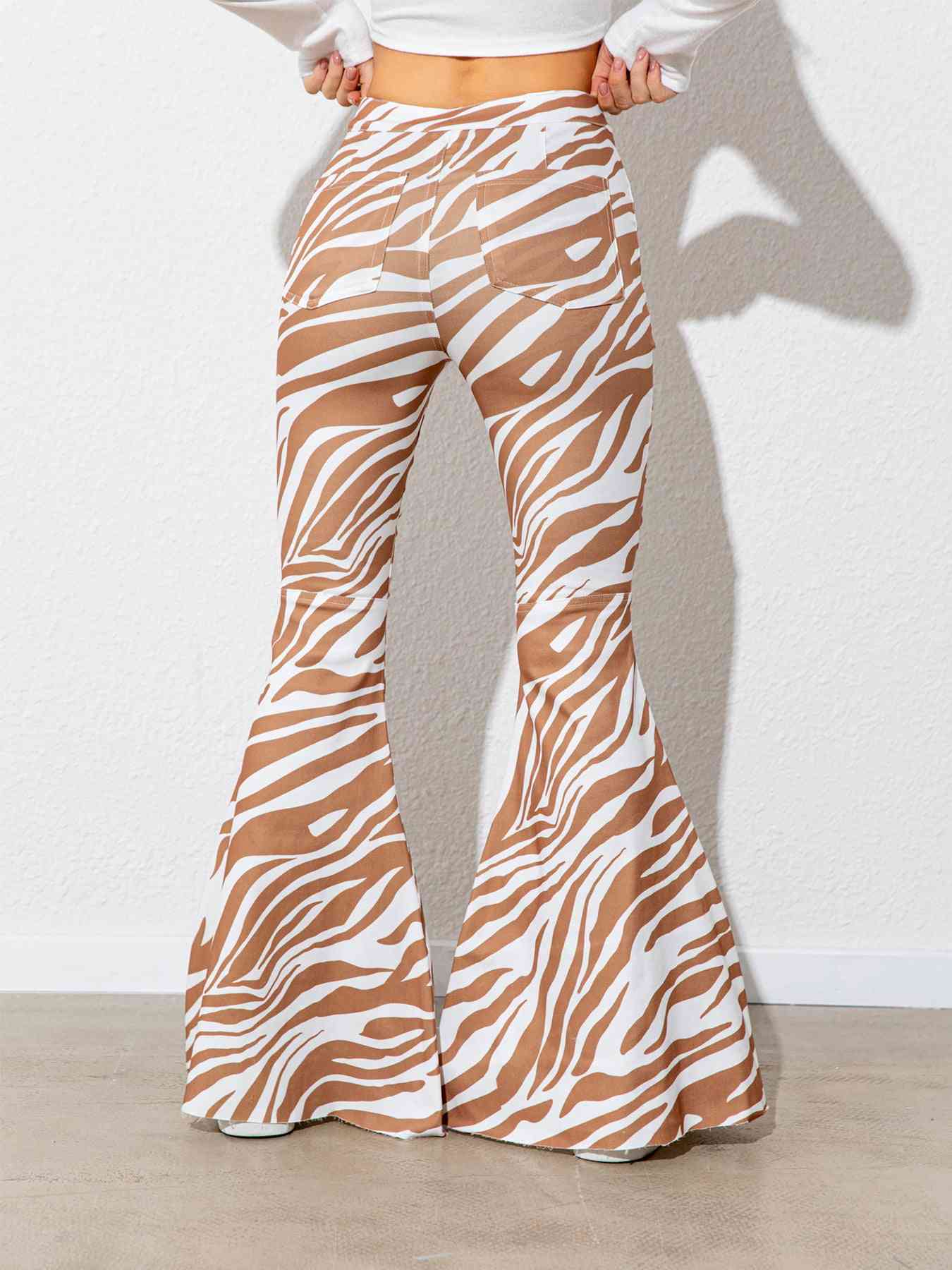 Floral High Waist Flare Leg Pants - Pahabu - Women's Clothing & Shop