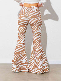 Floral High Waist Flare Leg Pants - Pahabu - Women's Clothing & Shop