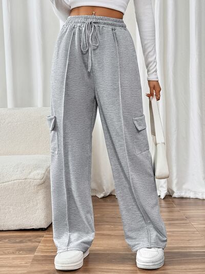 Perfee Drawstring Wide Leg Pants with Pockets - Pahabu - Women's Clothing & Shop