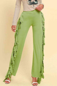 Fringe Trim Wide Leg Pants - Pahabu - Women's Clothing & Shop