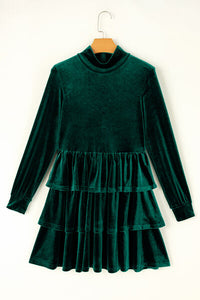 Ruffled Layered Long Sleeve Mini Dress - Pahabu - Women's Clothing & Shop