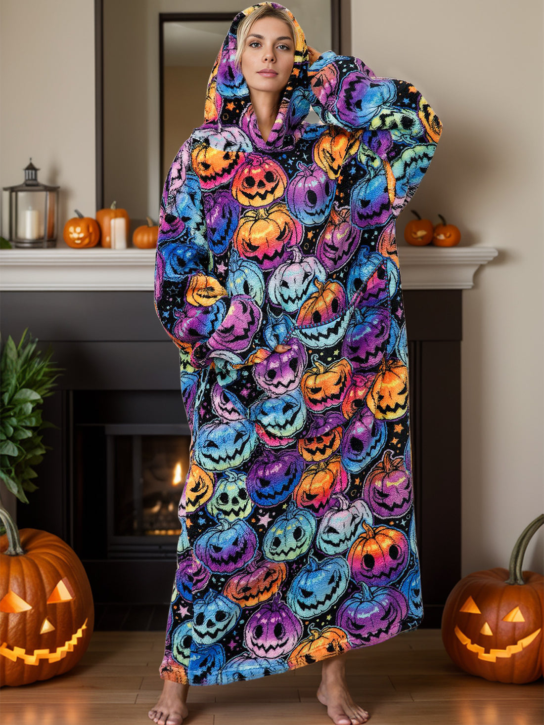 Fuzzy Pocketed Long Sleeve Hooded Lounge Dress - Pahabu - Women's Clothing & Shop