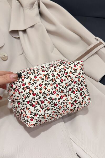 Floral Quilted Clutch with Plaid Lining - Pahabu - Women's Clothing & Shop