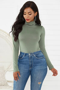 Turtleneck Long Sleeve Bodysuit - Pahabu - Women's Clothing & Shop