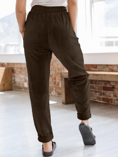 Drawstring Pants with Pockets - Pahabu - Women's Clothing & Shop