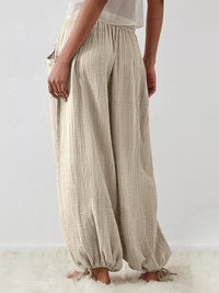 Textured Tied Pants with Pockets - Pahabu - Women's Clothing & Shop
