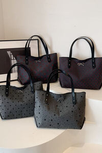 Polyester Bow Polka Dot Tote Bag - Pahabu - Women's Clothing & Shop