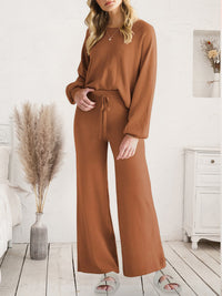 Long Sleeve Lounge Top and Drawstring Pants Set - Pahabu - Women's Clothing & Shop