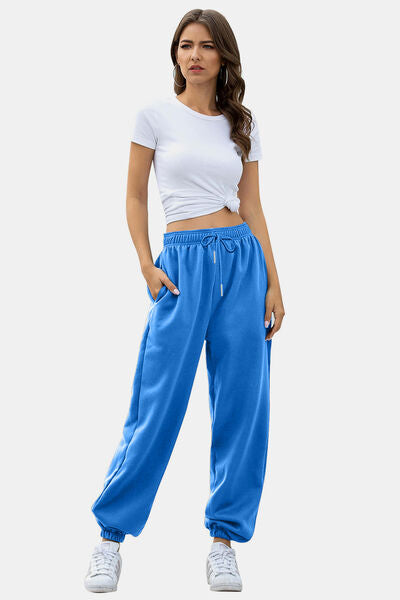 Elastic Waist Joggers with Pockets - Pahabu - Women's Clothing & Shop