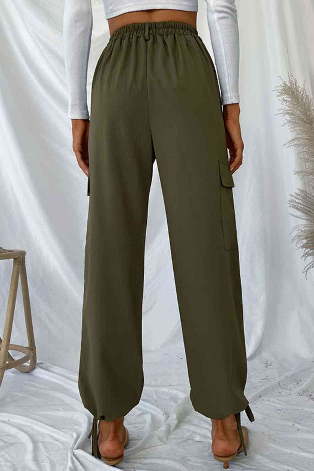 Perfee Drawstring Ankle Cargo Pants - Pahabu - Women's Clothing & Shop