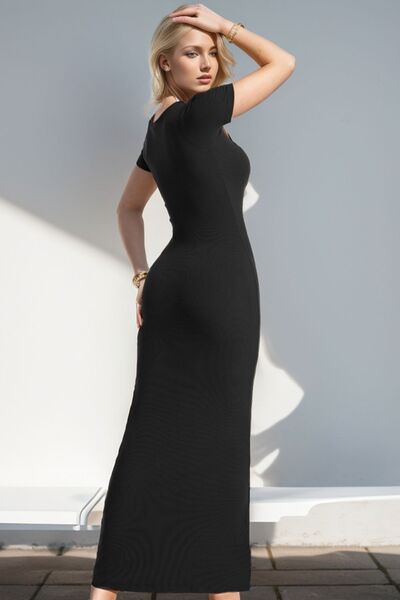 Basic Bae Built-In Shapewear Square Neck Short Sleeve Maxi Dress - Pahabu - Women's Clothing & Shop
