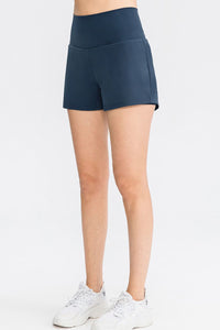Wide Waistband Sports Shorts with Pockets - Pahabu - Women's Clothing & Shop