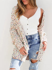 Multicolored Open Front Cardigan - Pahabu - Women's Clothing & Shop