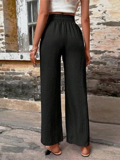 Tied High Waist Wide Leg Pants with Pockets - Pahabu - Women's Clothing & Shop