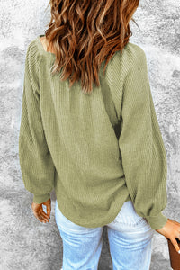 Square Neck Waffle-Knit Top - Pahabu - Women's Clothing & Shop