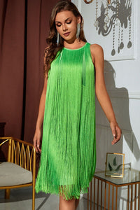 Sleeveless Round Neck Fringe Dress - Pahabu - Women's Clothing & Shop