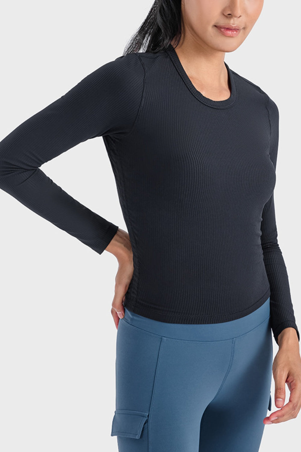 Millennia Round Neck Long Sleeve Sports Top - Pahabu - Women's Clothing & Shop