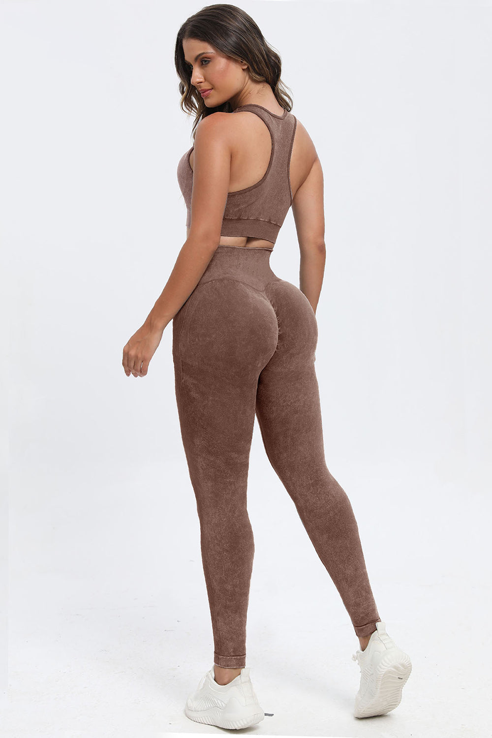 3 Piece Washed Square Neck Wide Strap Active Set - Pahabu - Women's Clothing & Shop