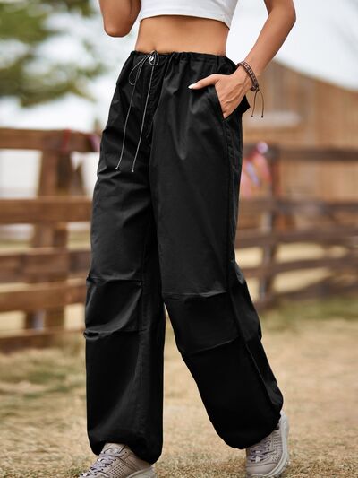 Drawstring Joggers with Pockets - Pahabu - Women's Clothing & Shop