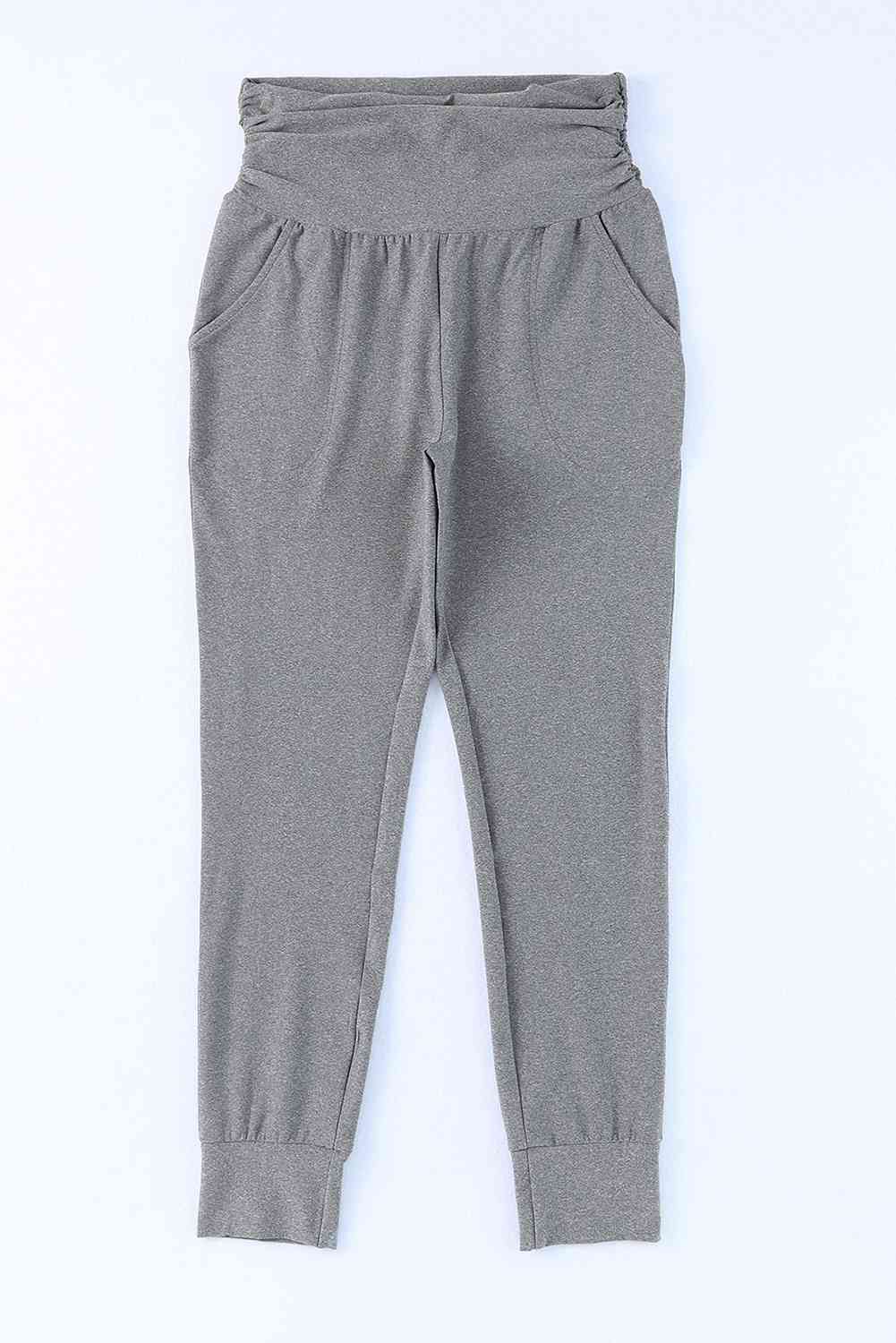 High-Rise Wide Waistband Joggers - Pahabu - Women's Clothing & Shop