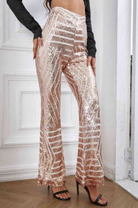 Sequin High Waist Flared Pants - Pahabu - Women's Clothing & Shop