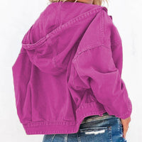 Hooded Dropped Shoulder Denim Jacket - Pahabu - Women's Clothing & Shop