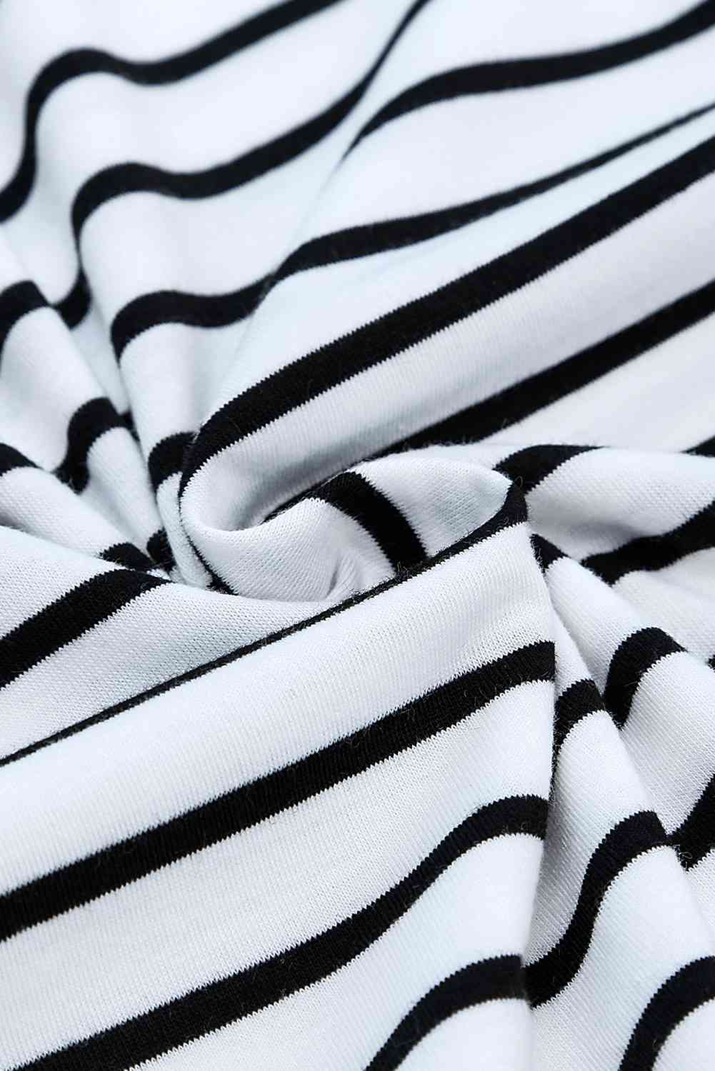 Striped Drawstring Waist Wide Leg Pants - Pahabu - Women's Clothing & Shop