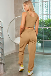 Square Neck Tank, Cover Up and Joggers Active Set - Pahabu - Women's Clothing & Shop