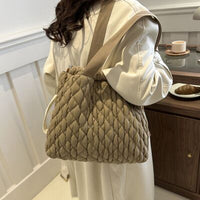 Drawstring Bubble Texture Tote Bag - Pahabu - Women's Clothing & Shop