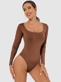 Full Size Scoop Neck Long Sleeve Bodysuit - Pahabu - Women's Clothing & Shop